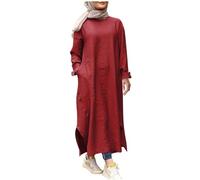 Abiti musulmani per le donne causale Plus Size Manica lunga Abaya Abito caftani Islamico Dubai Abiti Preghiera Thobe Dubai Outfit Flowy Maxi Abito da sera Robe Moschea Preghiera Ramadan Abbigliamento