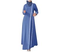 Abiti musulmani per le donne causale Plus Size Manica lunga Abaya Abito caftani Islamico Dubai Abiti Preghiera Thobe Dubai Outfit Flowy Maxi Abito da sera Robe Moschea Preghiera Ramadan Abbigliamento