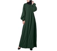 Abiti musulmani per le donne Solido Tempo libero Ufficio Lungo Maxi Abiti Elegante Casual Robe Casual Confortevole Traspirante Preghiera Islamica Abaya