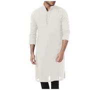 Abiti Musulmani Uomo Abbigliamento da Preghiera Per Uomini Musulmani Caftano Abaya Uomini Dubai Robe Medio Oriente Etnico Stile Saudita Arabo Abbe Afgana Abbigliamento Islamico Arabo, 02# beige, M