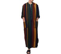Abiti Musulmani Uomo - Abiti Musulmani Uomini Caftano in Cotone A Maniche Corte Thobe Tunica con Cappuccio Caftano Abaya Mens Cotone Lino Crew Collo Abaya Thobe Marocchino Afghano Abbigliamento Arabo