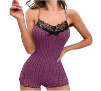 Abiti Neri Trim Spaghetti Strap Loungewear T Shirt Sieste, Rd2, L