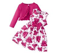 Abiti per Bambine, Set da 2 Pezzi, Vestiti per Bambine con Giacca, Abiti Casual Primaverili Autunnali per Bambine dai 2 8 Anni, Abito Senza Maniche alla Moda e Cardigan.
