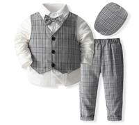 Abiti per Neonati, Completi, Smoking per Neonati, Abiti da Uomo, Abiti Formali, Camicia + Gilet + Pantaloni, Completi per Neonati#G