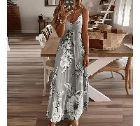 Abiti senza maniche da donna, larghi, con scollo a V, da spiaggia, hawaii, lunghi, estivi, autunnali, 2025 Abiti senza maniche da donna, larghi, con scollo a V, da spiaggia, hawaii, lunghi, estivi, au