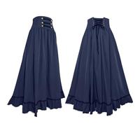 Abiti vintage da donna, stile 34, retrò, medievale, gotico, rinascimentale, vittoriano, fata, strega, elfo, cosplay, feste, carnevale, Halloween, Blu scuro, L