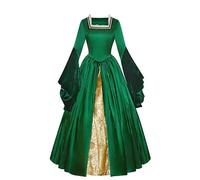 Abiti vittoriani da donna, abiti rinascimentali, stile retrò, medievale, da principessa, stile palazzo, abito da ballo, abito da sera, carnevale, feste a tema, Halloween, costume da cosplay, verde, S