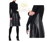 Abito A Linea In Pelle Vegana NET Merino Rib Nera Uni Di Wolford Estella