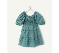Abito a maniche corte in broderie anglaise Verde 5 anni - 108 cm Tinta unita