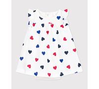 Abito a maniche corte in cotone e body integrato a tre cuori neonata Petit Bateau - bianco - Taglia 6 mesi 6M bianco/multicolore