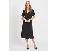Vila Loe Wrap Short Sleeve Midi Dress Nero 34 Donna