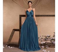 Abito a sottoveste plissettato in vita con decorazioni in lamina, vestito da sera lungo per banchetti, adatto per primavera/estate, occasioni formali, per gli ospiti di matrimoni L,M,S,XL,XXLColore un