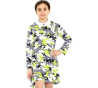 Abito A Swing Per Ragazze Con Collo Alla Peter Pan In Stampa Camouflage A Ruota