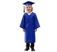 Abito accademico con nappa, per scuola materna, asilo e scuola elementare, set con cappello, per bambini che abbandonano l'asilo, anno 6 laurea e inizio scuola elementare, blu