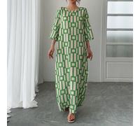 Abito-accappatoio elegante stile arabo, scollo a V, maniche a pipistrello 3/4, ampio e fluttuante, leggero e traspirante, casual, abito tradizionale arabo per donna, adatto per festival e feste L,M,S,