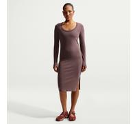 Abito aderente midi a mini costine e manica lunga Nike Chill Knit - Donna - Viola S (IT 40-42)