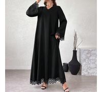 Abito arabo semplice e monocromatico, abito lungo con maniche lunghe, abaya modesta per tutti i giorni L,M,S,XLColore unicoTessuto intrecciato