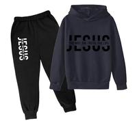 Abito autunnale Casual per Ragazze Felpa con cappuccio Gesù La Via La Verità e la Vita Con Cappuccio Bambini Che Uscono Tuta Set Grafica Comodi Pantaloni Della Tuta A Maniche Lunghe Set Christian 2025