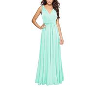 Abito avvolgente lungo multiway abiti per damigelle d'onore abiti per ospiti di nozze per le donne S XL abiti estivi casual da donna, Verde menta, M