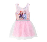 Abito bambina Disney Frozen vestitino stampato con gonna tulle brillantini 4064