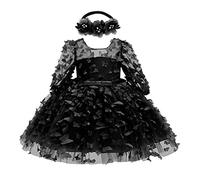 Abito Bambina-Le Ragazze Infantili Vestono L'Abito da Sposa della Ragazza della Principessa di Compleanno delle Stampe Floreali del Manicotto Lungo per Le Fasce dei Vestiti Appena Nati