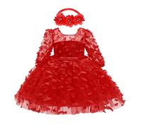 Abito Bambina-Le Ragazze Infantili Vestono L'Abito da Sposa della Ragazza della Principessa di Compleanno delle Stampe Floreali del Manicotto Lungo per Le Fasce dei Vestiti Appena Nati