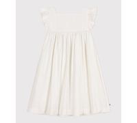 Abito bambina senza maniche in cotone lavorato Petit Bateau - bianco - Taglia 8 anni 8A bianco
