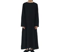 Abito Bambina, Vestito Bimba Vestito per Bambine Musulmane Dubai Abaya Turco Comodo A Strati per Bambini per La Primavera Estate (Black 3-4 Years)