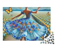 Abito Bellezza 1000 Pezzi Puzzle Difficile per Adulti Ballerina in Abito Floreale Premium Spesso Robusto Alta Qualità Vivace Sfidante Antistress 70x50cm/1000pz