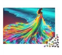 Abito Bellezza 1000 Pezzi Puzzle Regalo Compleanno per Adulti Abito Arcobaleno al Mare Premium Spesso Robusto Vivace Sfidante Antistress 70x50cm/1000pz