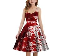 Abito bianco da bambina per Halloween, abito medievale con stampa macchiata di sangue, linea ad A, senza spalline, per bambini, elegante abito da sera gotico (rosso, 9-10 anni)