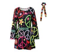 Abito bianco stretto anni '70, hippie, abito da discoteca hippie anni '60, abito da spiaggia da donna, corto rosso, Nero , XL