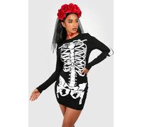 Abito Bodysuit Tuta Leggings Scheletro Halloween Donne Taglia Plus 8-26