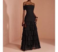 Abito boho da donna con spalle scoperte e maniche a strati, casual, adatto per vacanze e tempo libero SHEIN X JIAN LASALA SHEIN X potenzia la creatività fornendo a stilisti, artisti e marchi un access