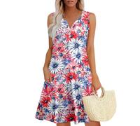Abito Boho Donna Boho Taglie Premaman Estiva Western Portafoglio Chic Fashion Sundress Dresses for Women Larghi Vestiti Estivi Casual Vestito Donna Elegante Cerimonia Rosa XL