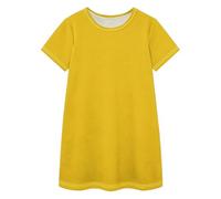Abito casual a maniche corte, in morbido cotone, con texture in carta gialla, per dormire e viaggiare, prendisole per ragazze dai 2 agli 8 anni, giallo, Multi, 3 anni