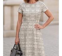 Abito casual a quadri con scollo rotondo per donne di mezza età e anziane, stile nonna, per uso quotidiano, madre della sposa, madre dello sposo, per l'estate e la festa degli insegnanti L,M,S,XLColor