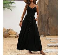Abito casual con scollo a V e ampia linea A, stile maxi da spiaggia, abbigliamento da vacanza sulla spiaggia per le donne L,M,S,XLTessuto in maglia