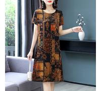 Abito casual con stampa retrò per mamme e taglie forti donna (63 caratteri)