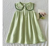 Abito casual da ragazza senza maniche con colletto alla Peter Pan e ricamo floreale 6Y,7Y,4Y,5YFlorealeTessuto