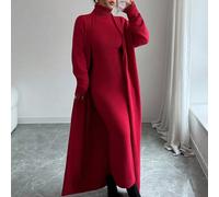 Abito casual rosso Aniusta da donna per l'autunno/inverno, adatto per il Capodanno, il Giorno dell'Indipendenza, il Giorno del Lavoro, il Columbus Day, il Ringraziamento, il Natale, San Valentino, con