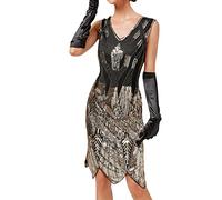 Abito Charleston anni 20, donna con paillette e frange, stile flapper, Gatsby, 20's, abito da donna con frange, costume da donna, abito da sera, donna con paillette, senza maniche, sexy, abito da