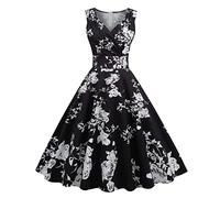 Abito Cocktail Donna Anni 50 Medievale Retro Audrey Hepburn 2024 Offerte Vintage Una Linea Partito Dress Banchetto Cena Vestito di Stile Cortese Temperamento Festa Retrò