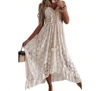 Abito con scollo all'americana in pizzo e orlo semplice [Design]Non puoi perderti questo abito sottoveste in pizzo con scollo a V in stile boho in estate. Il nostro abito è caratterizzato da spalline