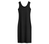 Abito con spalline nero lungo - Canottiera da donna lunga taglie - lunga canotta da donna - abito estivo senza maniche sexy abito da spiaggia linea A elegante abito avvolgente maxi maxi abito estivo