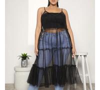 Abito Con Spalline Sottili In Rete Di Dimensioni Maggiorate Per Donne US18,US20,US22,US24/26,US28/30,US32/34Colore unicoTessuto in tulle