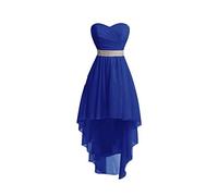 Abito Corto Donna Con Una Spalla E Tubino Abiti Ballo Corti In Chiffon Abiti Damigella D'onore Abiti Sera Per Feste Formali (Color : Royal blue, Size : US2)