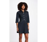 Abito corto in denim con maniche lunghe e collo a camicia Blu 46 (IT) - 42 (FR) Tinta unita