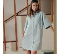 Abito corto in denim dalla vestibilità morbida, Signature SARA Blu L Tinta unita