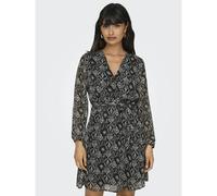 ONLY Onlcera Wvn Noos-Abito Corto a 3/4 Vestito, Black/AOP:Shana Grafic, S Donna